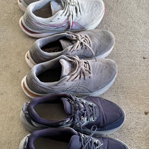 ASICS Wome Running Shoes Gel Gray Navy Sz 8 Bundle of Three GREAT DEAL! - Picture 4 of 13